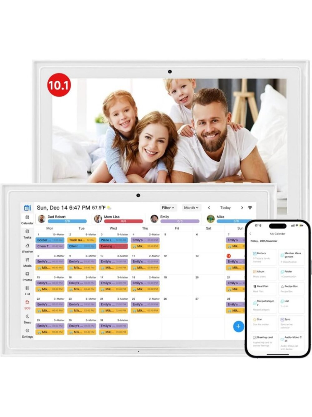10.1" Smart Digital Calendar & Touchscreen Planner - Family Organizer & Chore